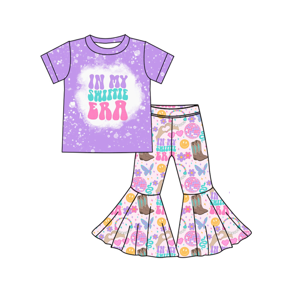 preorder GSPO1922 Taylor In My Swiftie Era Purple Short Sleeve Pants Girls Set