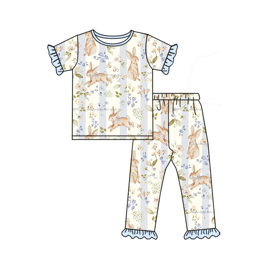 preorder GSPO2400 Easter Rabbit Short Sleeve Pants Girls Set