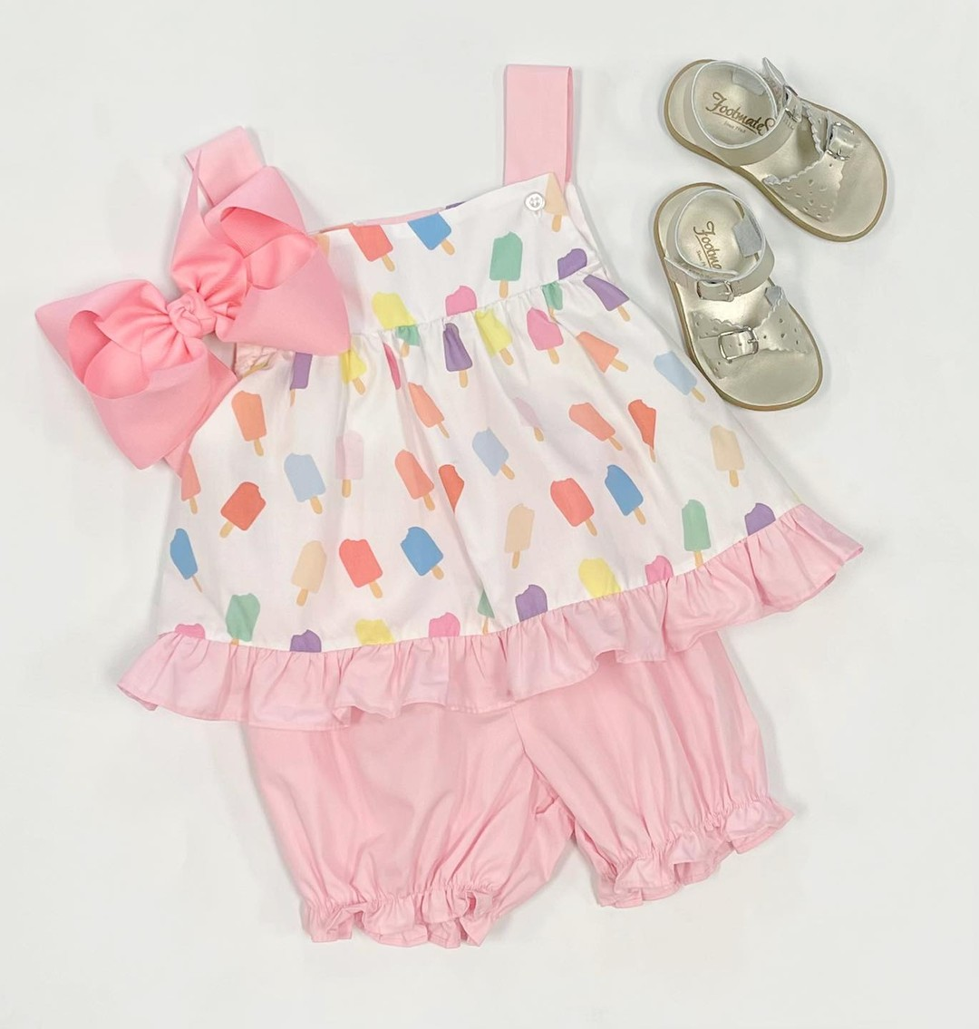 preorder GSSO1208 colorful ice pink sleeveless top pink shorts girls set