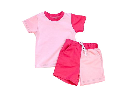 preorder GSSO1269 red & pink short sleeve shorts girls pajamas