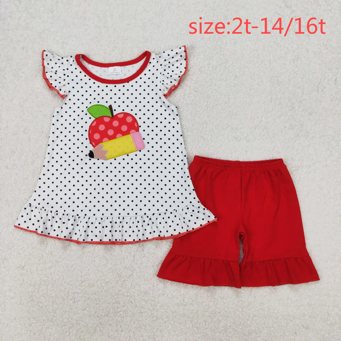 Embroidery back to school set RTS Sibling Clothes