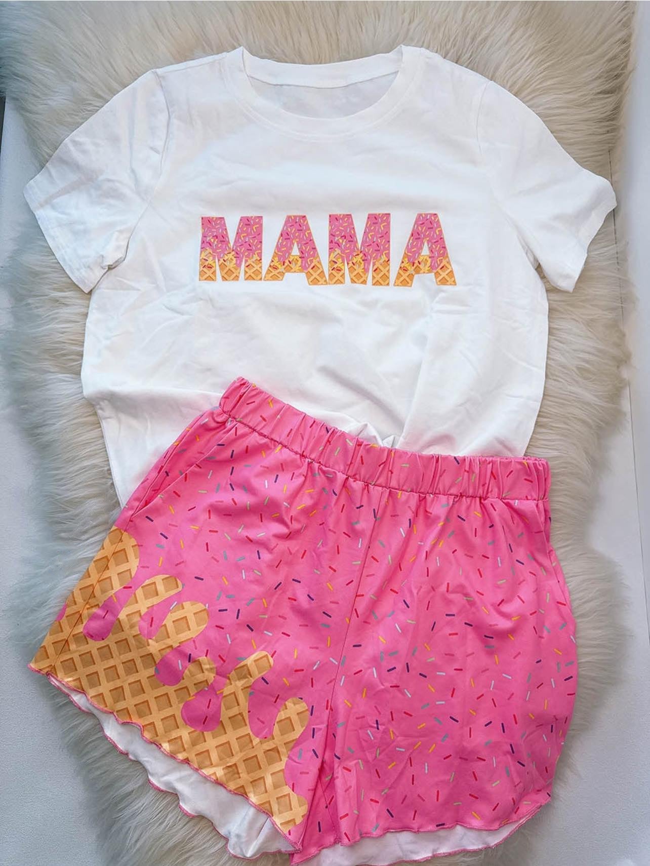 preorder GSSO2521 ice mama short sleeve hot pink ice shorts adult pajamas