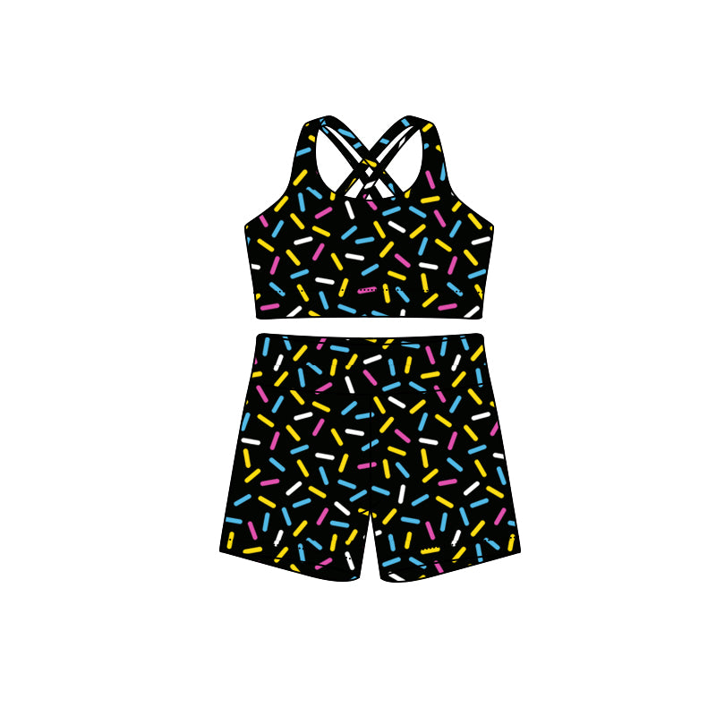 preorder GSSO2699 ice black sleeveless shorts adult set