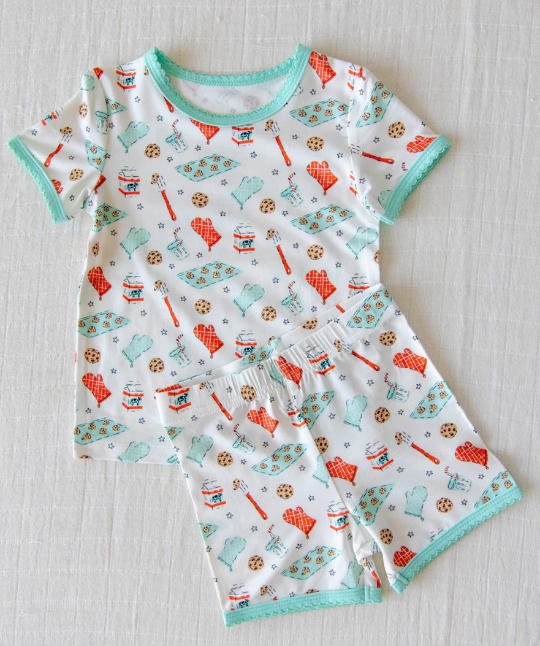 preorder GSSO3133 Do Cookie Milk Short Sleeve Shorts Girls Pajamas