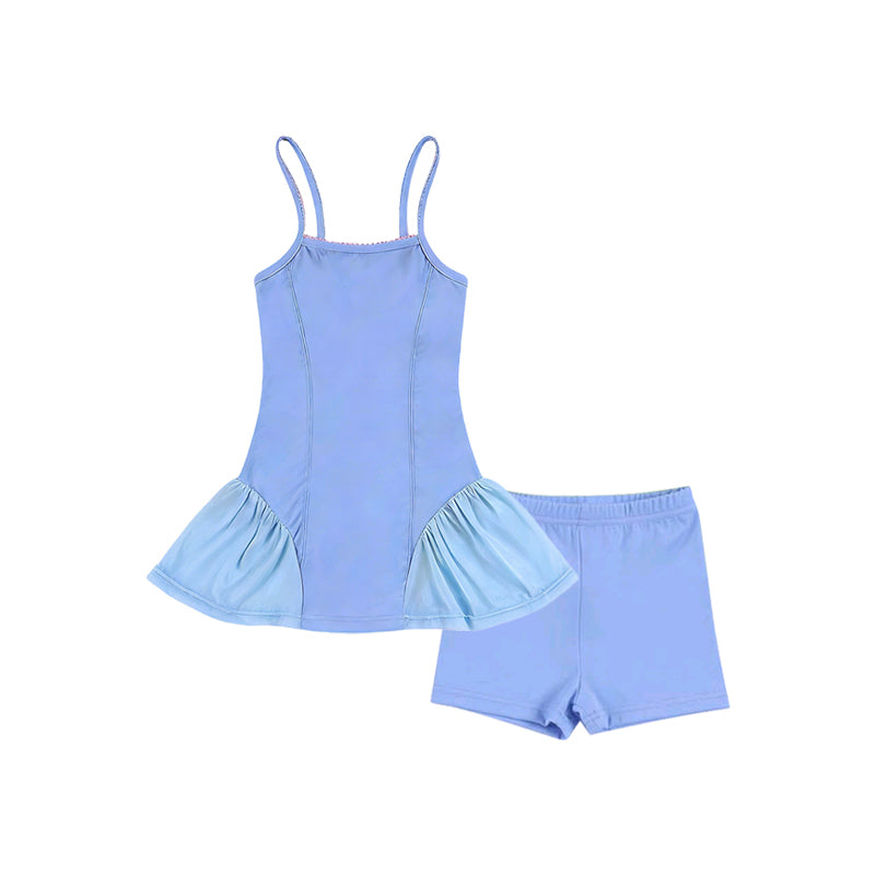 preorder GSSO3264 Yoga Blue Top Shorts Girls Set