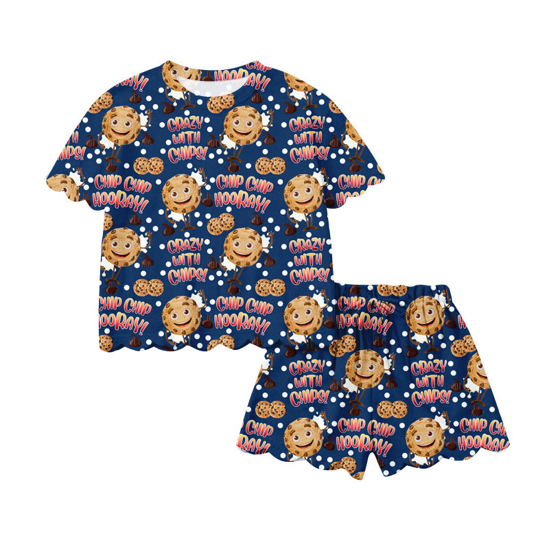 preorder GSSO3289 Crazy With Chips Short Sleeve Shorts Girls Pajamas