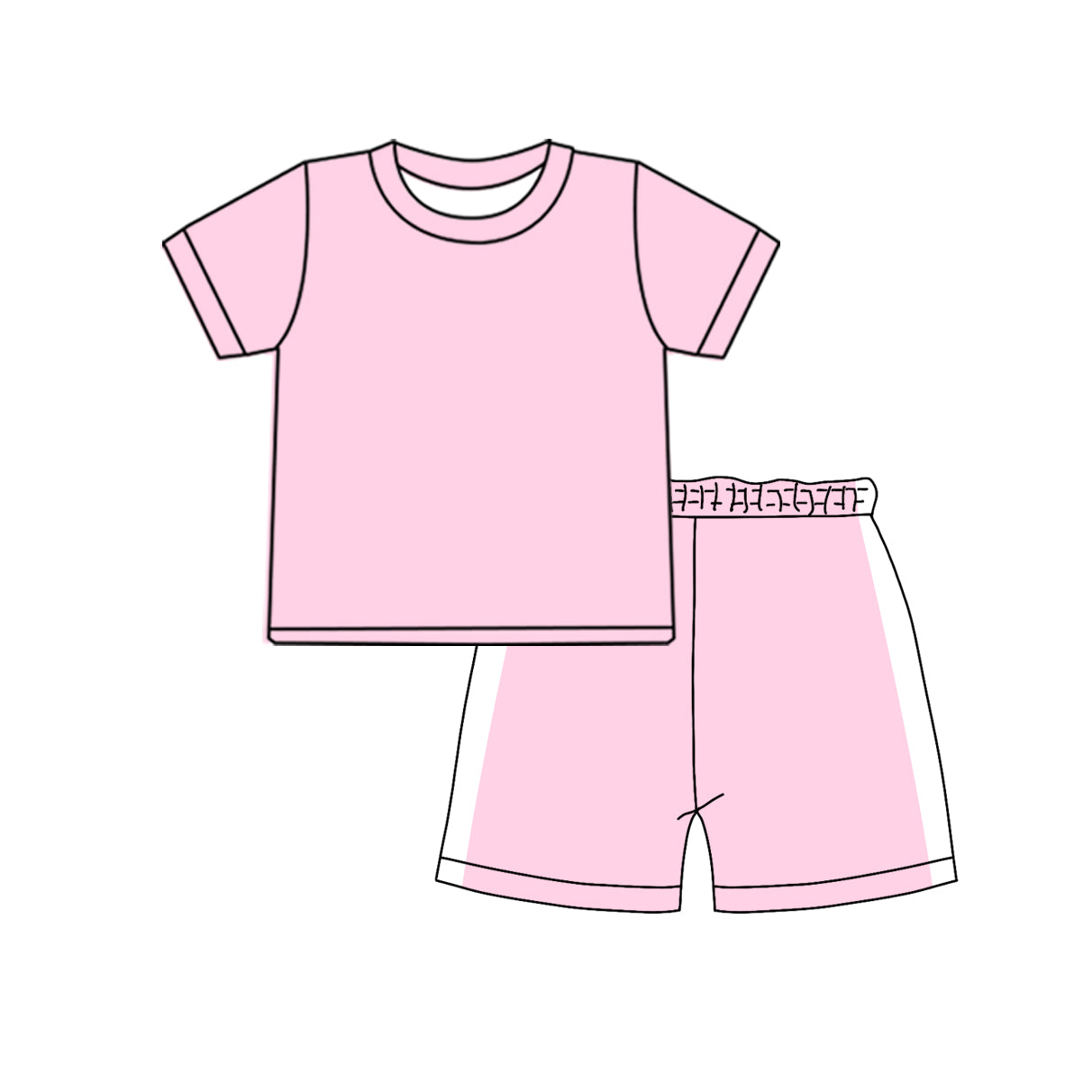 preorder GSSO3310 Pink Short Sleeve Shorts Girls Set