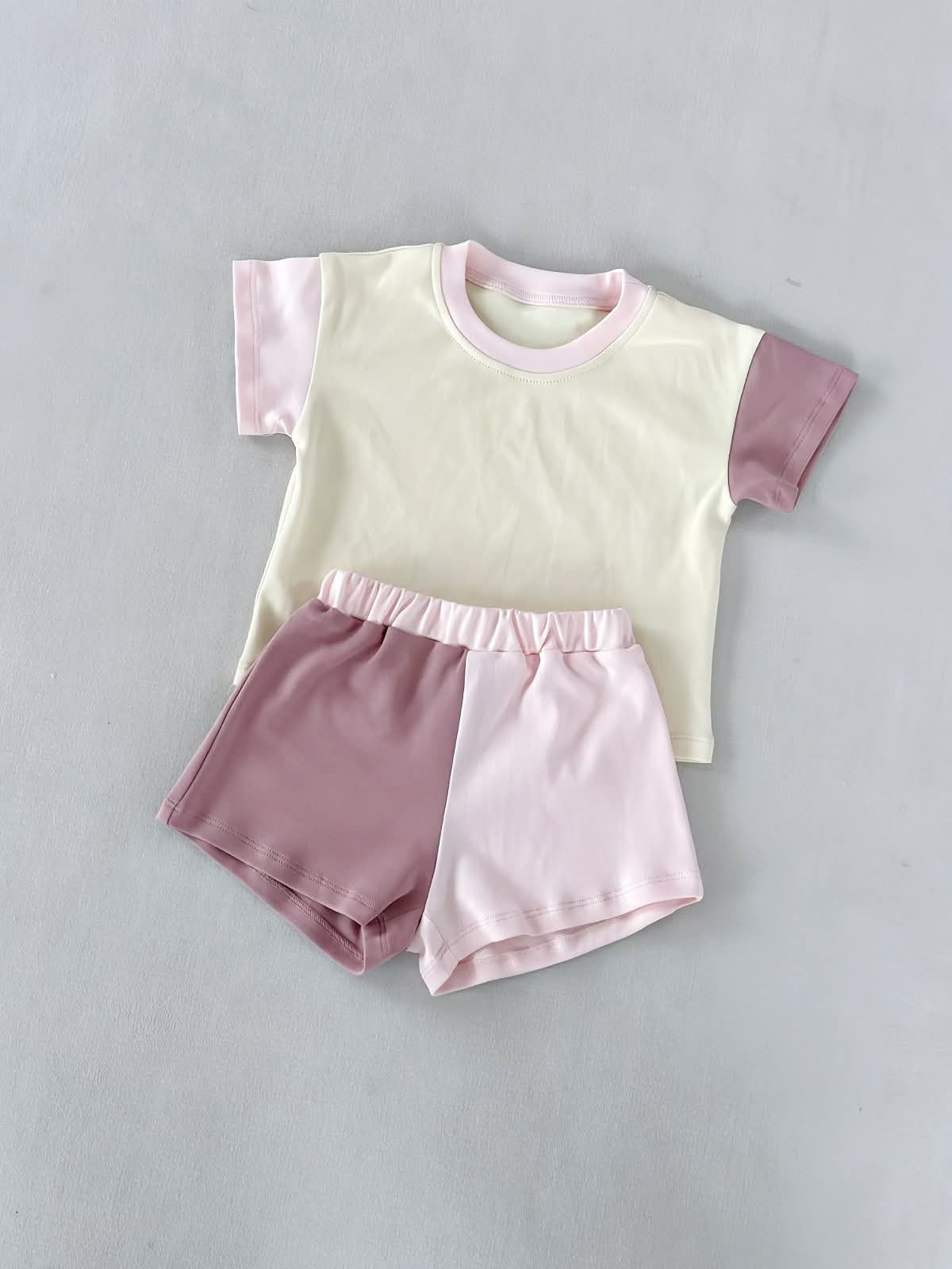 preorder GSSO3503 Purple Pink Short Sleeve Girls Set