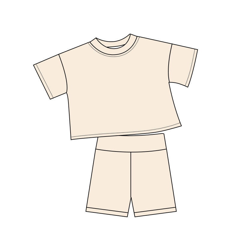 preorder GSSO3797 Light Yellow Short Sleeve Shorts Girls Set