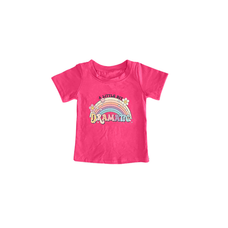 preorder GT0319 Dramatic hot pink short sleeve girls top