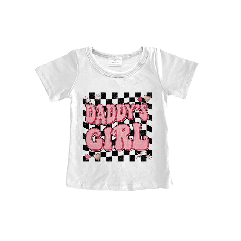 preorder GT0407 Daddys girl black checkered girls top