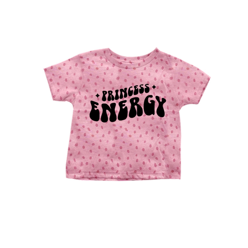 preorder GT0410 Princess energy pink dot short sleeve girls top