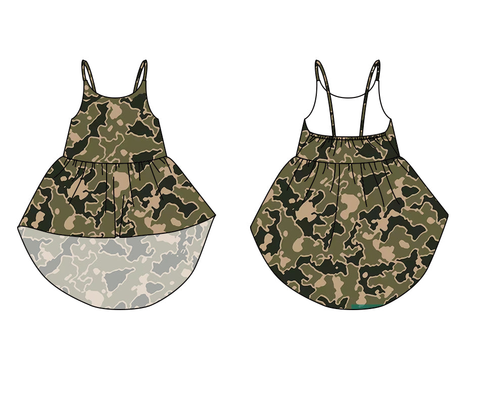 preorder GT0411 Camo green girls top