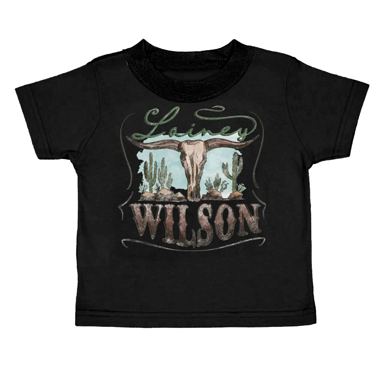 preorder GT0578 Western singer cow black short sleeve girls top