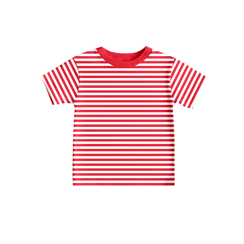 preorder GT0583 red striped short sleeve girls top