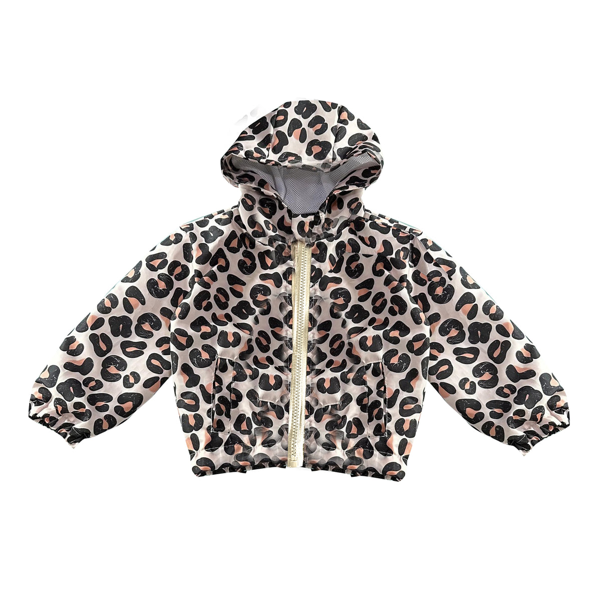 preorder GT06356 light pink leopard long sleeve hoodie girls coat