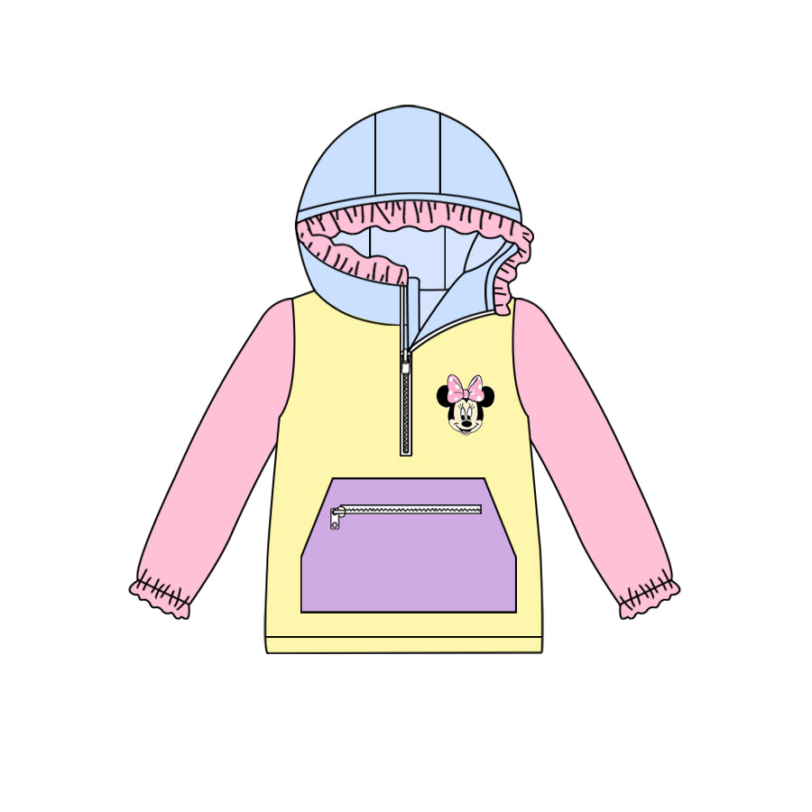 preorder GT0637 pink yellow cartoon M long sleeve hoodie girls pullover