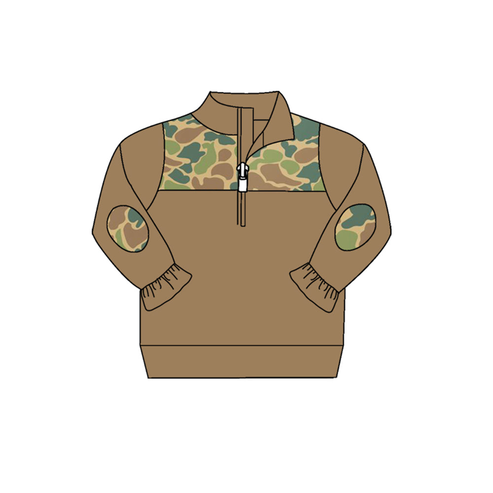 preorder GT0639 green camo long sleeve girls pullover