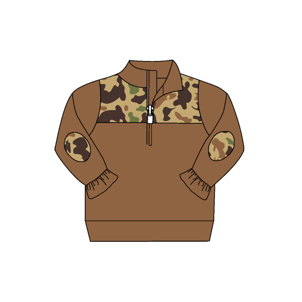 preorder GT0640 brown camo long sleeve girls pullover