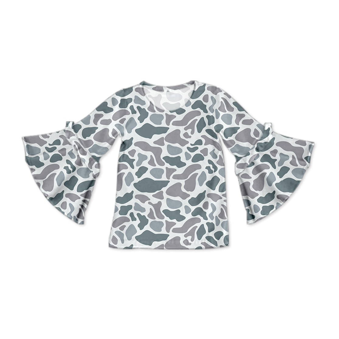 preorder GT0788 grey camo long sleeve girls top