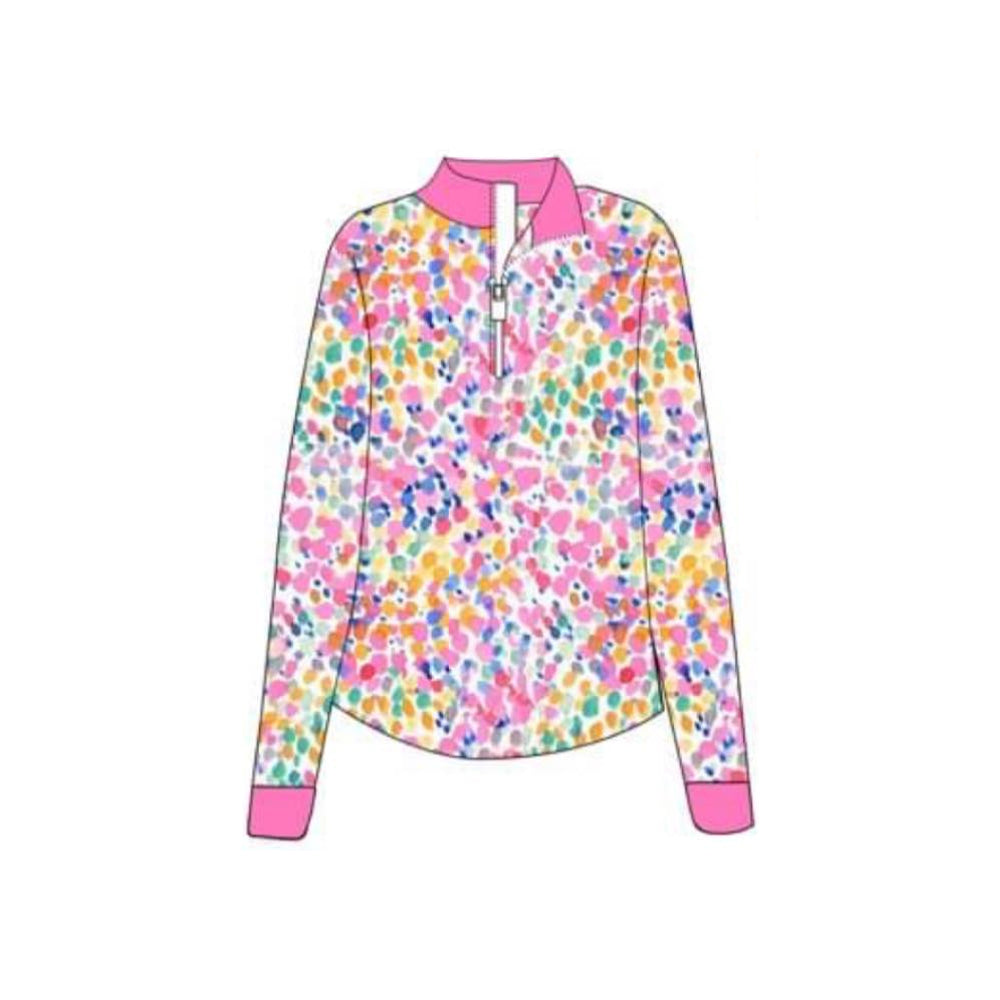 preorder GT0844 colorful flowers dot long sleeve hot pink adult women coat
