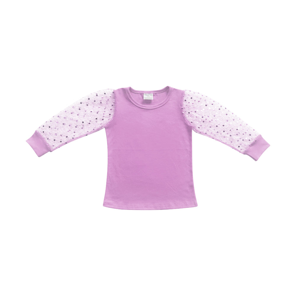 preorder GT0961 purple long sleeve girls top