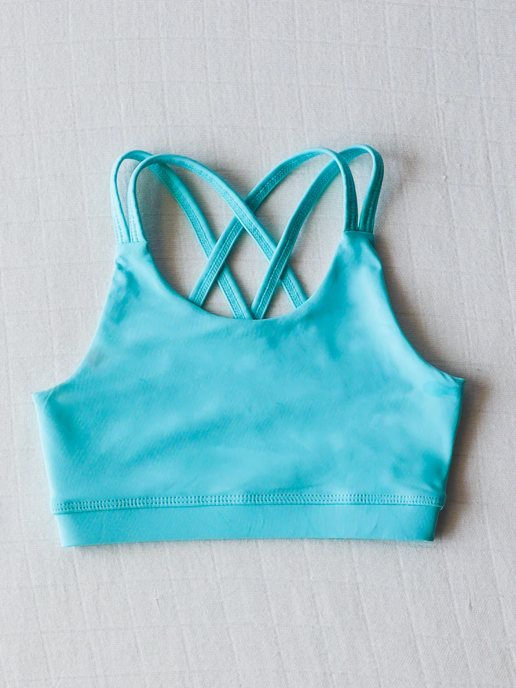 preorder GT1008 yoga light blue girls top