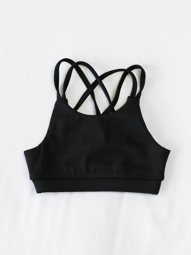 preorder GT1011 yoga black girls top