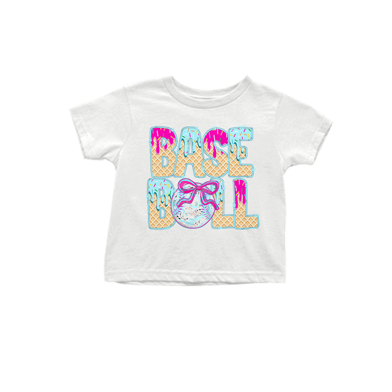 preorder GT1012 ice base boll white short sleeve girls top