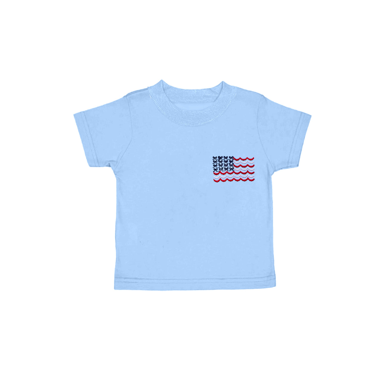 preorder GT1016 July 4th flag blue short sleeve girls top