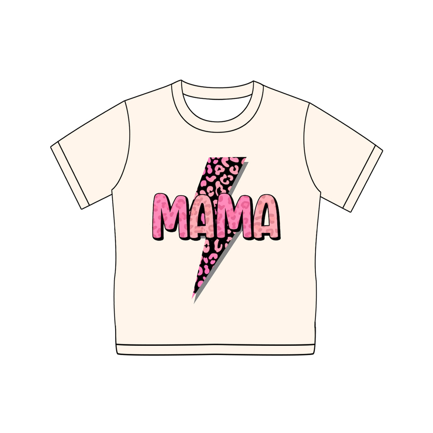 preorder GT1022 mama flash hot pink leopard short sleeve adult women top