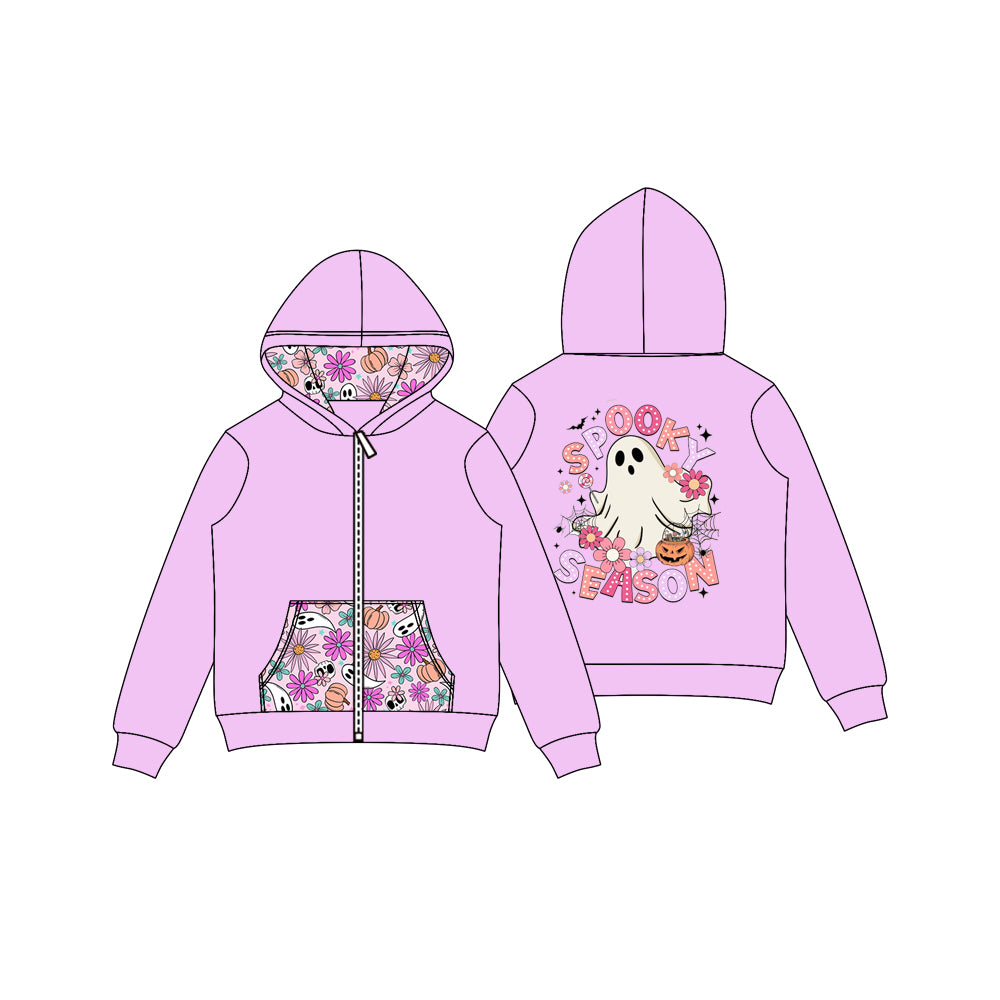 preorder GT1141 Halloween spooky season purple hoodie long sleeve girls coat
