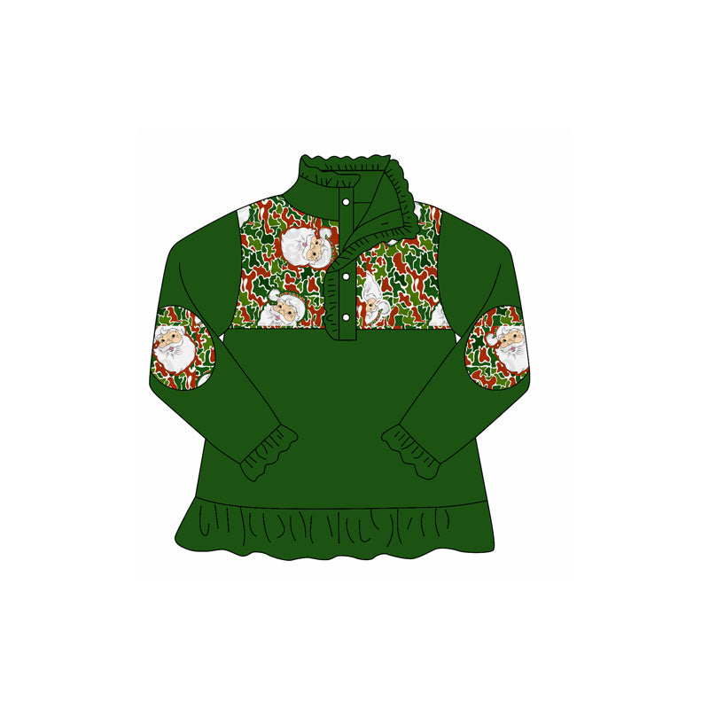 preorder GT1184 hunting mallard duck green zipper long sleeve girls top