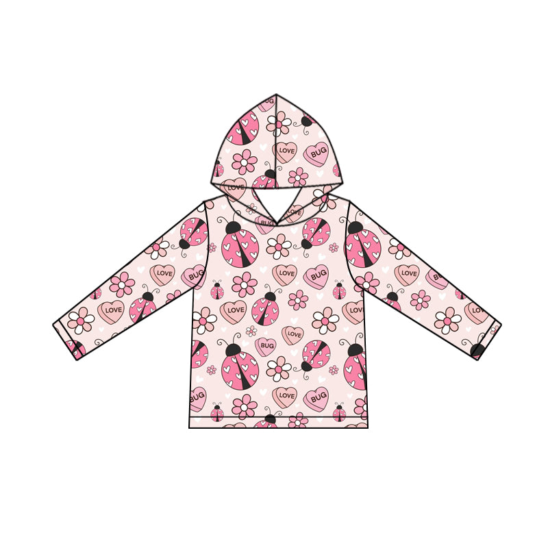 preorder GT1242 Valentine's Day heart flowers hoodie long sleeve girls top