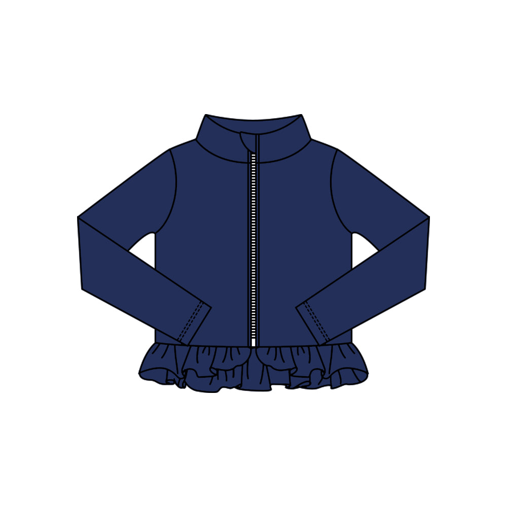 preorder GT1330 yoga navy blue zipper long sleeve girls coat