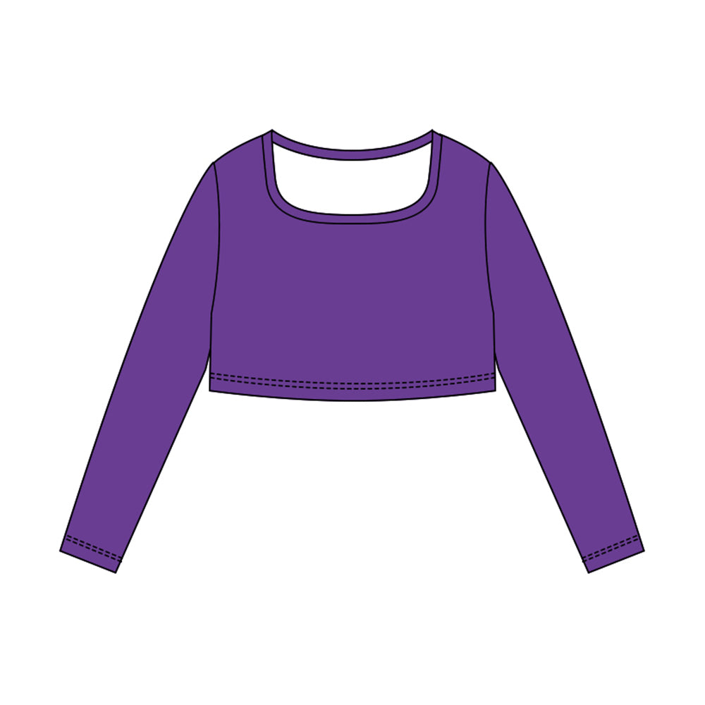 preorder GT1381 yoga purple long sleeve girls top