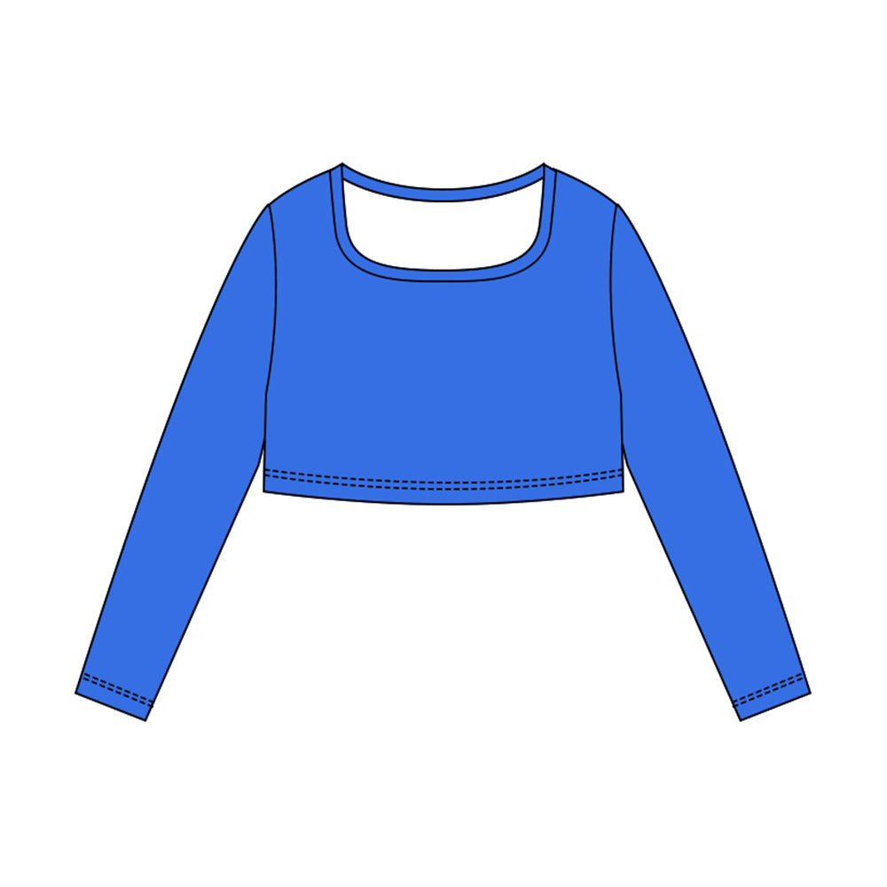 preorder GT1389 yoga blue long sleeve girls top