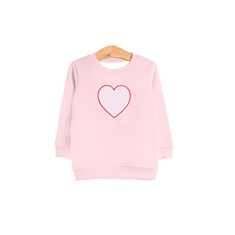 preorder GT1390 Valentine's Day heart pink long sleeve girls top