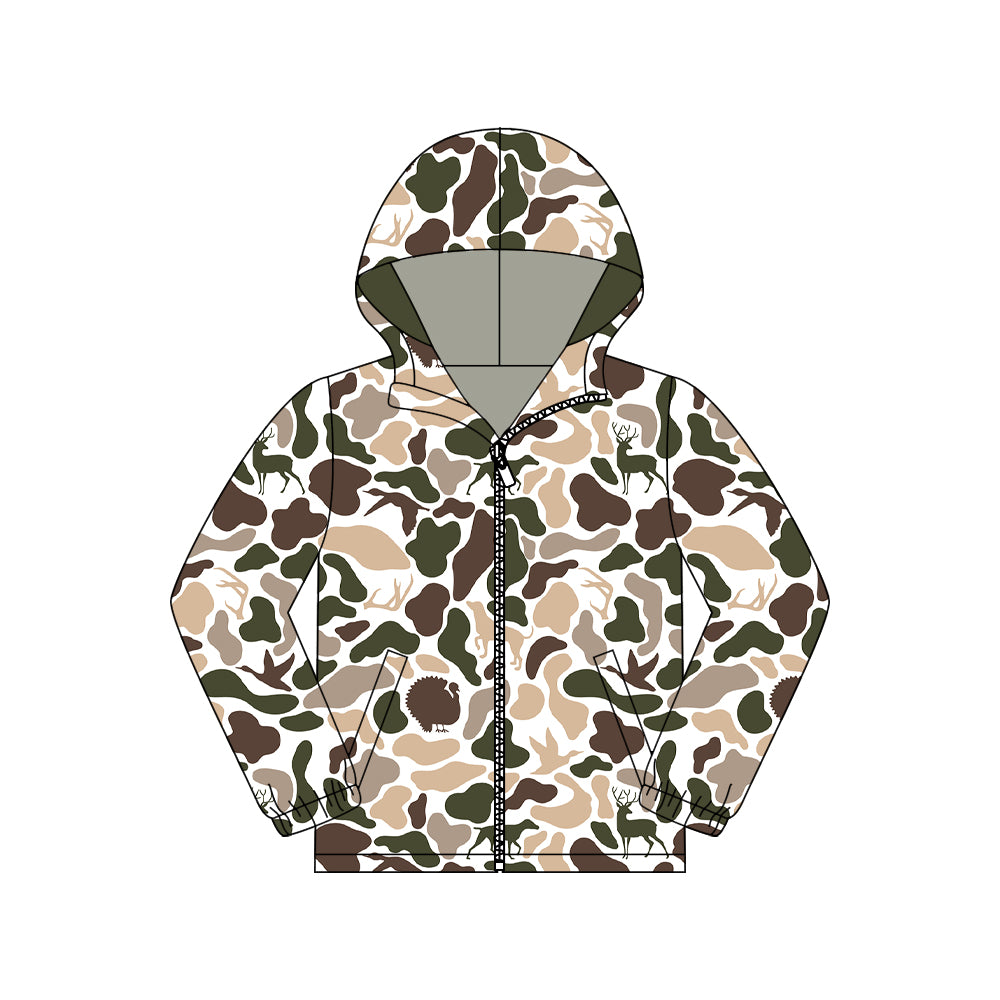 preorder GT1429 Hunting Camo Zipper Hoodie Long Sleeve Adult Women Coat
