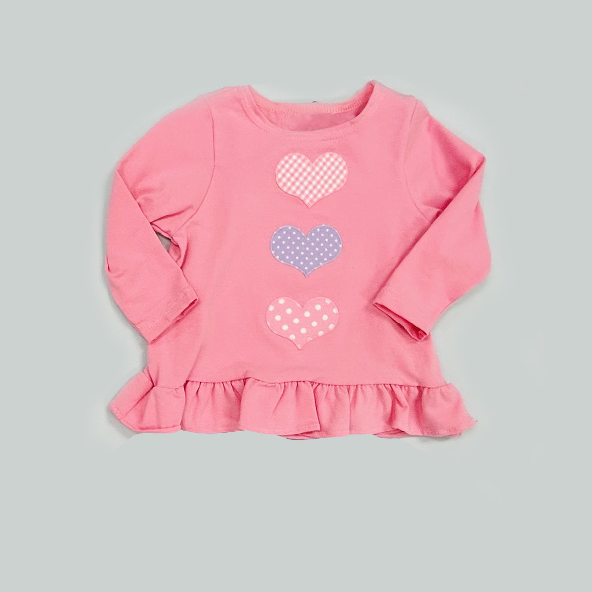preorder GT1466 Valentine's Day Heart Pink Long Sleeve Girls Top