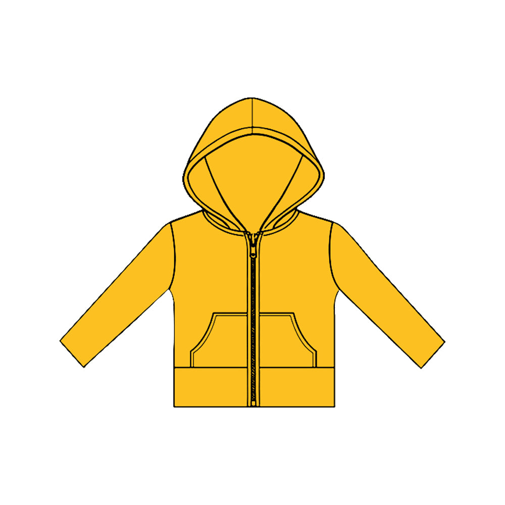 preorder GT1473 Yoga Orange Zipper Hoodie Long Sleeve Girls Coat