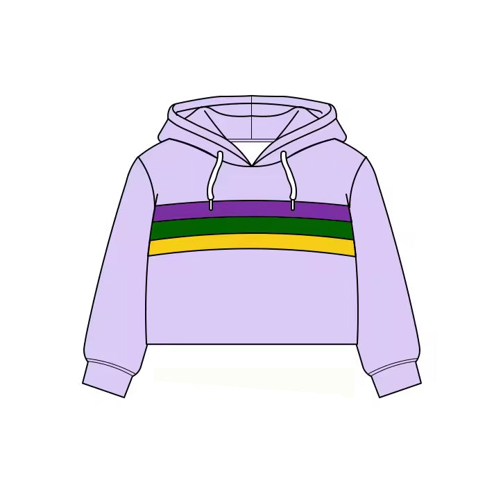 preorder GT1482 Yoga Mardi Gras Purple Hoodie Long Sleeve Girls Top