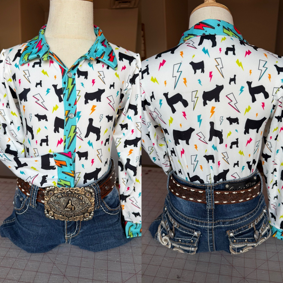preorder GT1508 Western Flash Animals Long Sleev Girls Top Girls Shirts