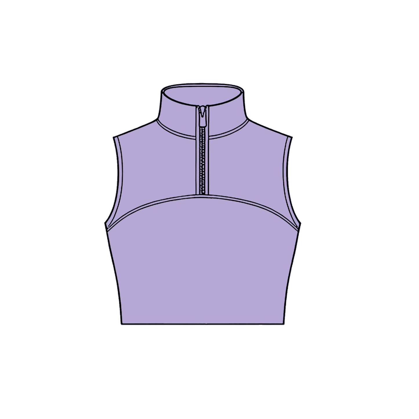 preorder GT1531 Yoga Solid Color Purple Zipper Sleeveless Girls Top