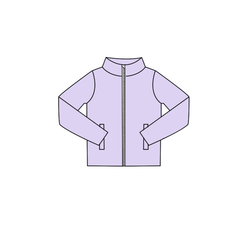 preorder GT1612 Yoga Purple Zipper Long Sleeve Girls Coat