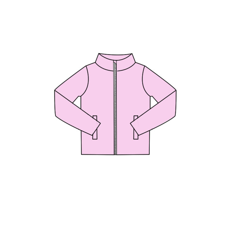 preorder GT1613 Yoga Pink Zipper Long Sleeve Girls Coat