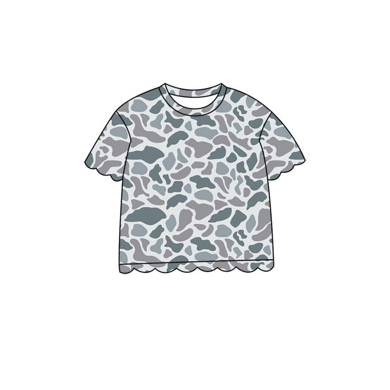 preorder GT1679 Scallop Hunting Camo Short Sleeve Girls Top