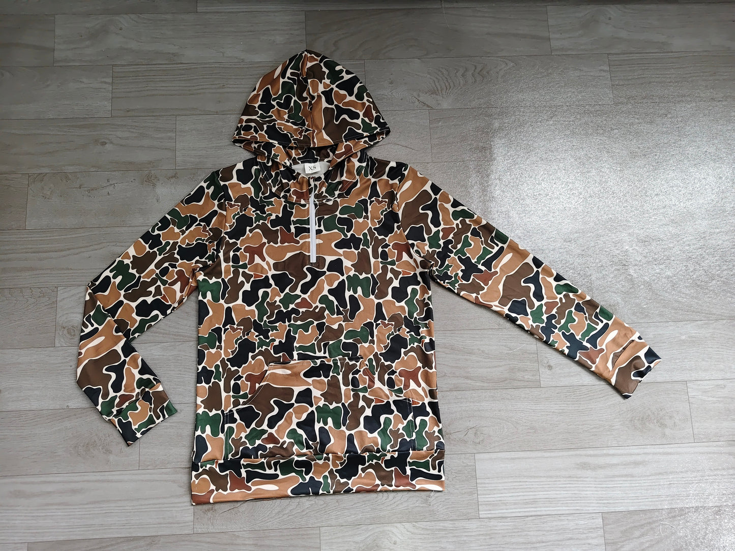preorder Samples GT1710 Hunting Camo Pocket Zipper Hoodie Long Sleeve Adult Women Top