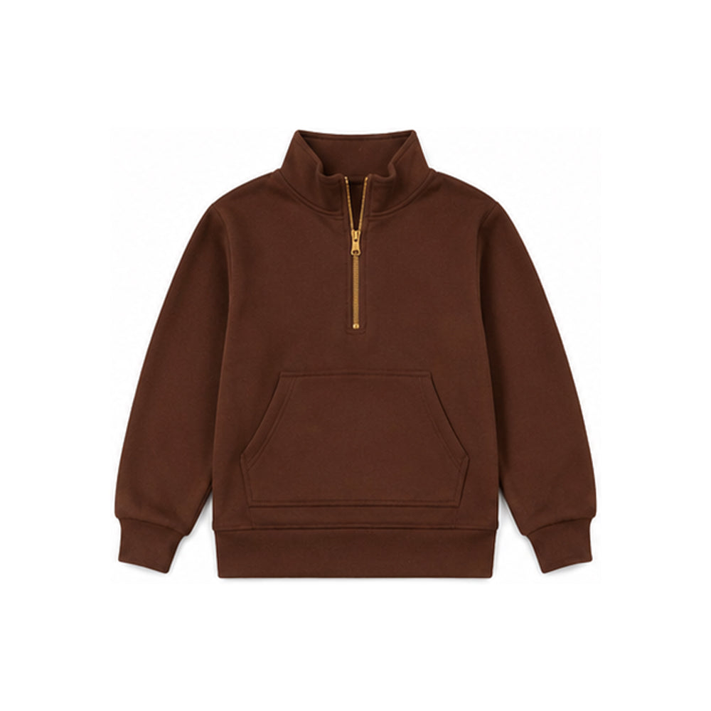 preorder GT1766 Maroon Sweatshirt Zipper Pocket Long Sleeve Girls Top