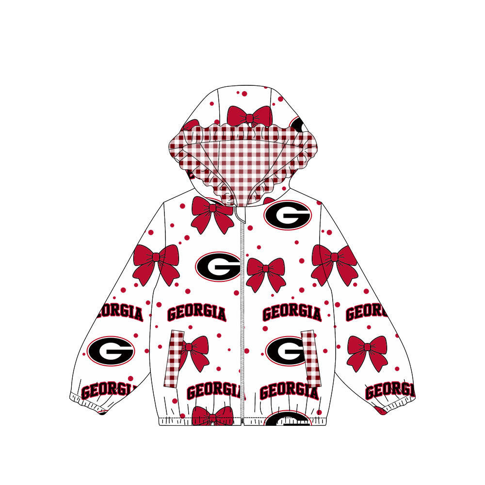 preorder GT1831 GEORGIA Bows Hoodie Zipper Long Sleeve Girls Coat